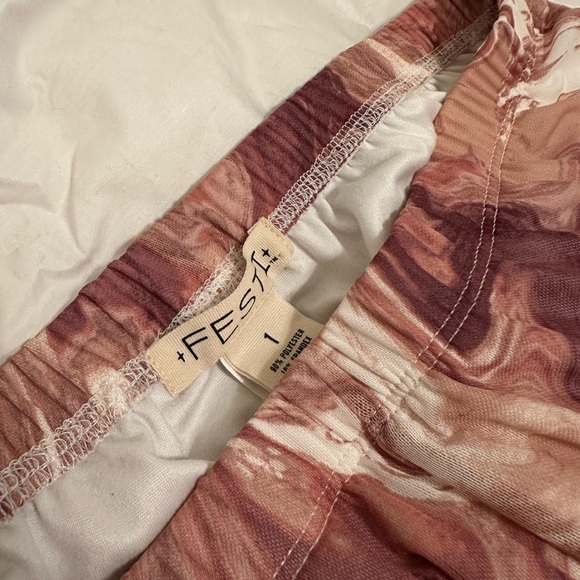 Torrid Dusty Rose Swirl/Marble Flare Pants - Picture 2 of 6